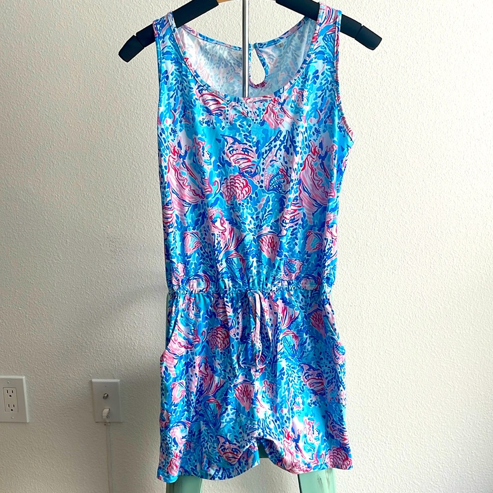 Lilly Pulitzer Inspired Coastal Romper - Vibrant Seashell Print
